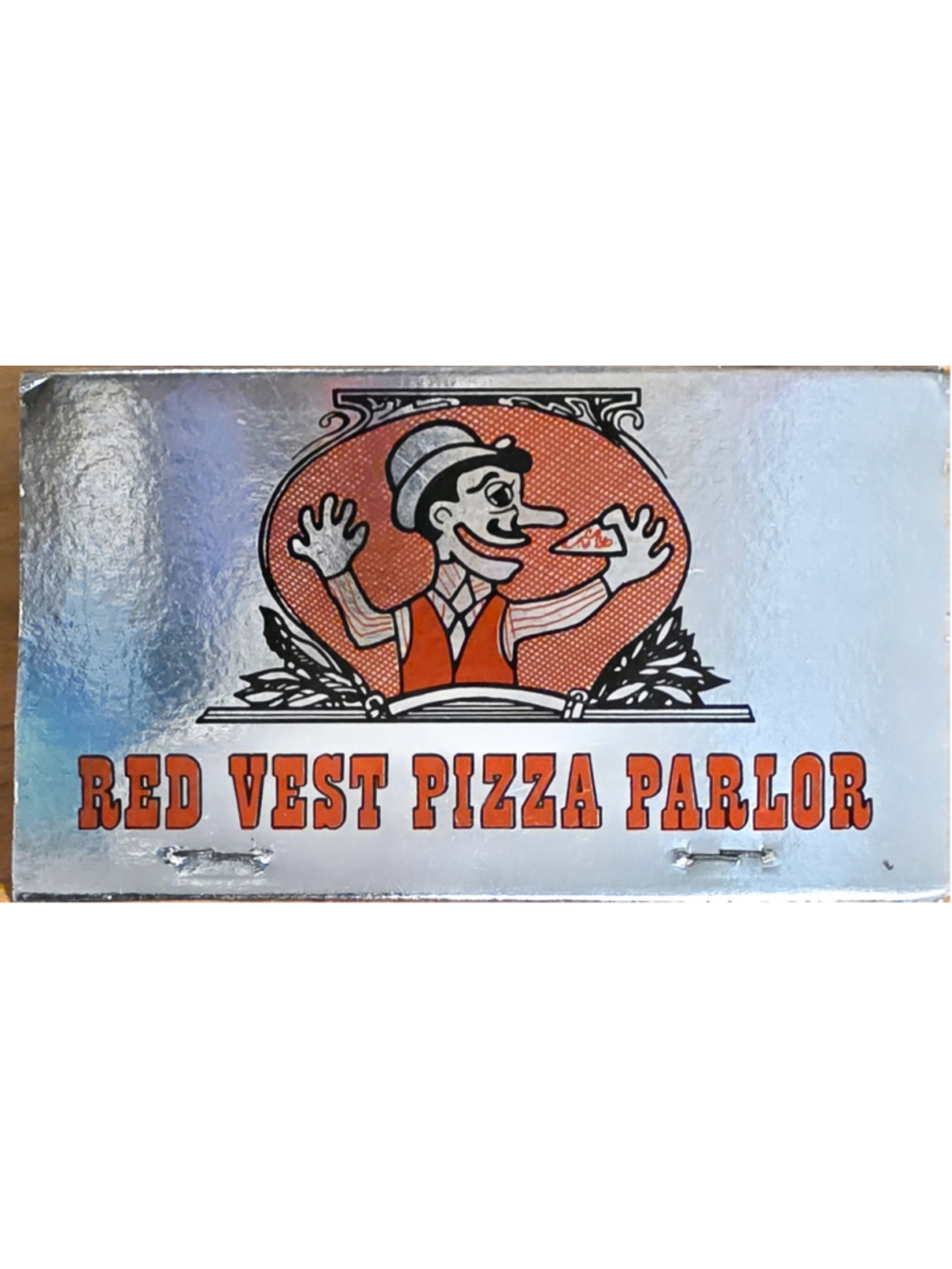 Vintage Red Vest Pizza Parlor California Matchbook Unused Unstruck